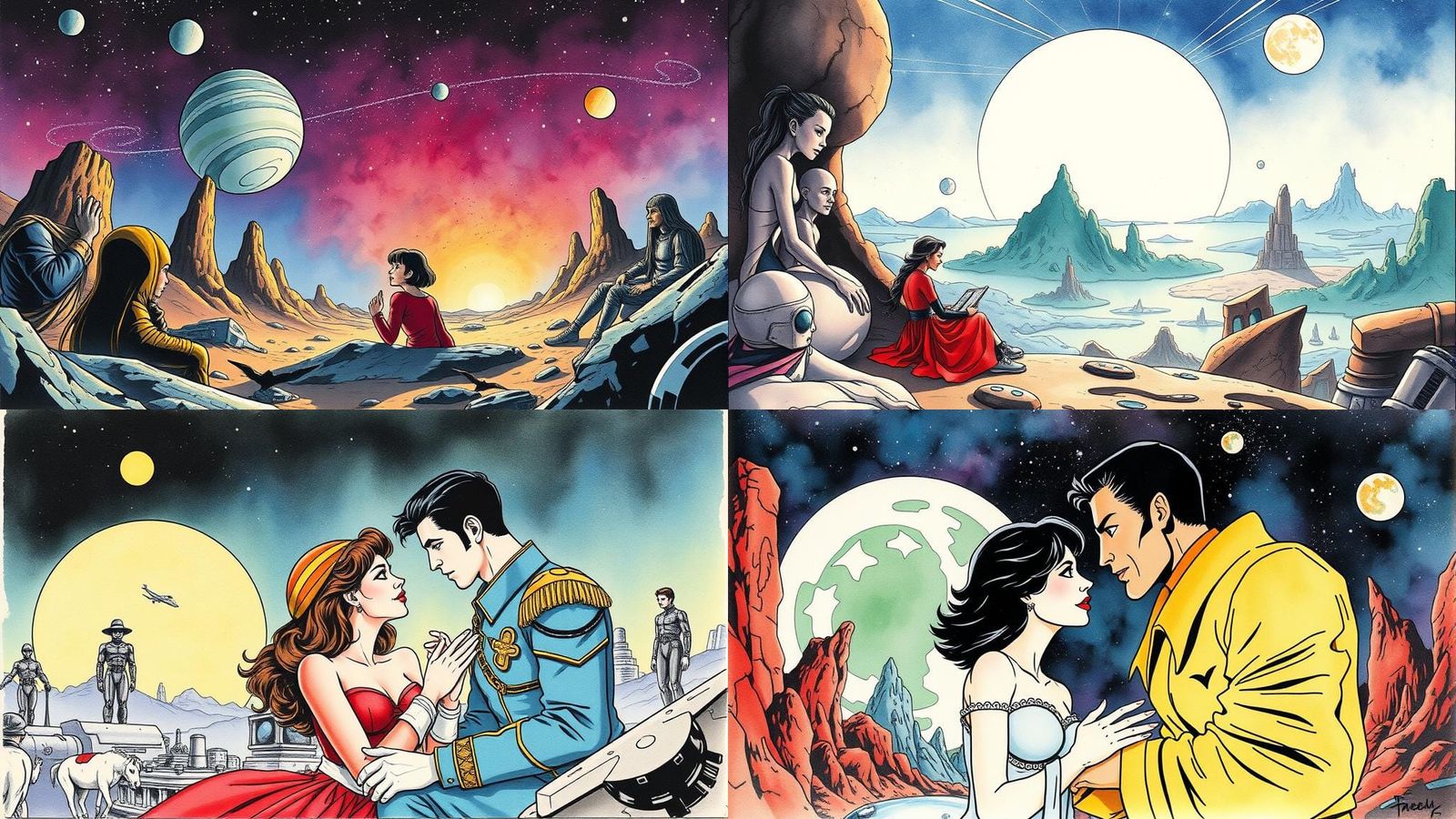 Science Fiction Love Story Graphic Novel Art