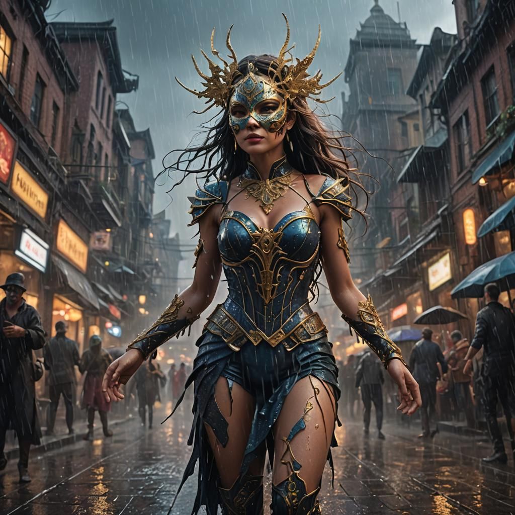Masked Woman's Last Dance in the Rain