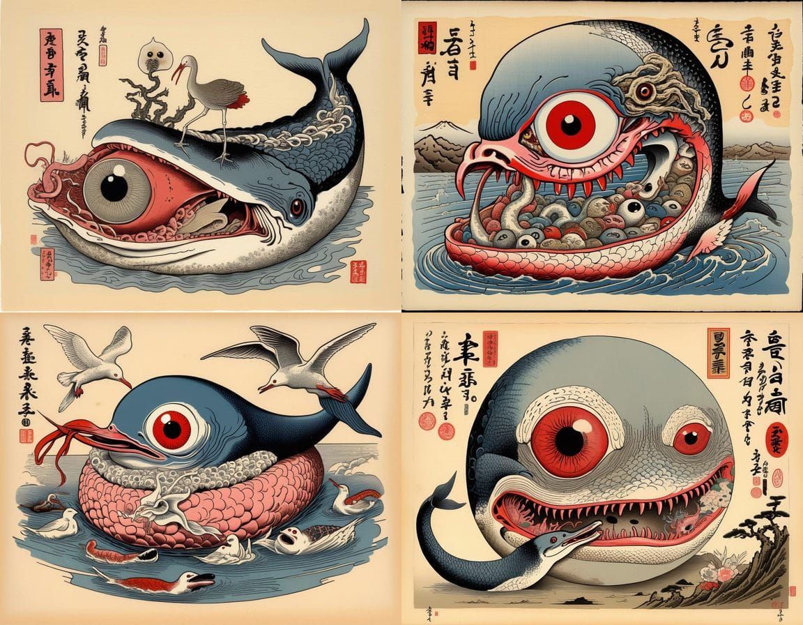 Mutant Zygote with Whale, Snake, and Prawn Elements