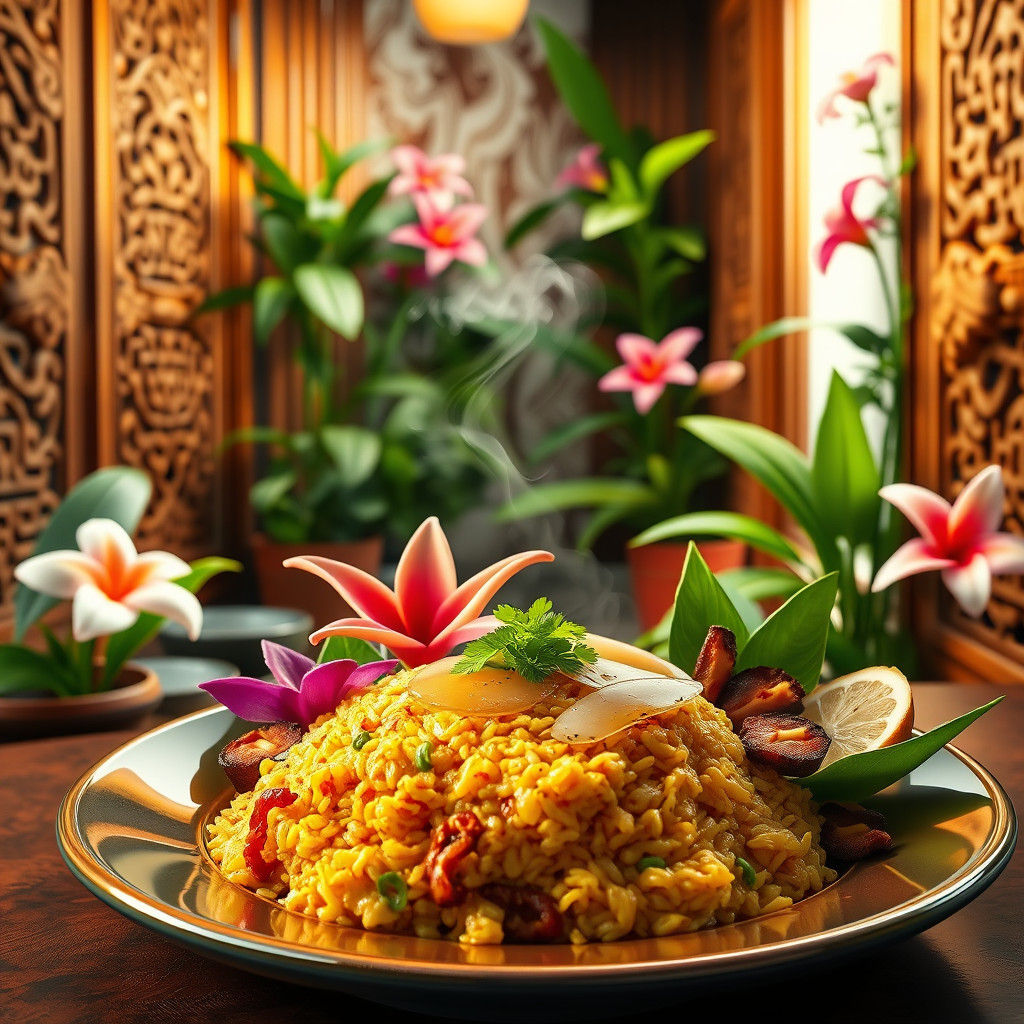 Fantastical Nasi Lemak in Matte Painting Style