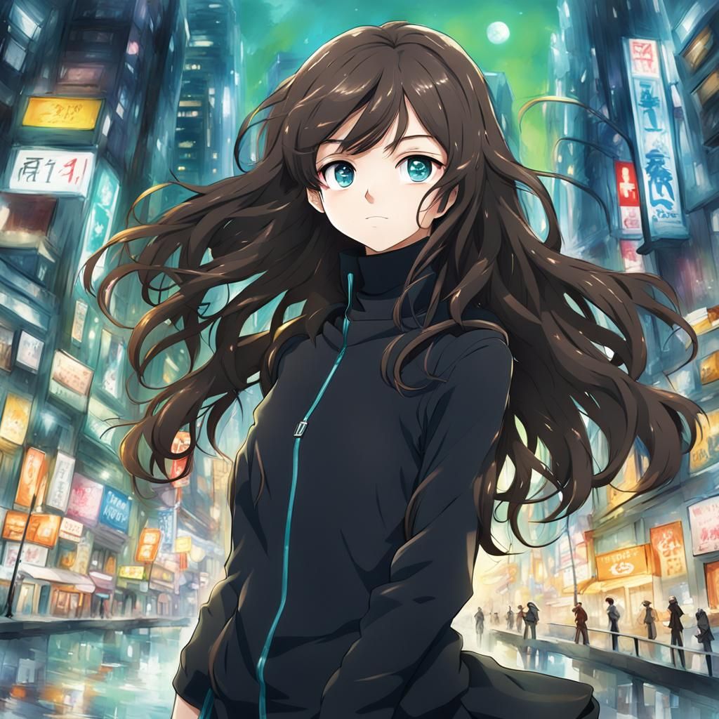 Anime Style Portrait of a Young Girl