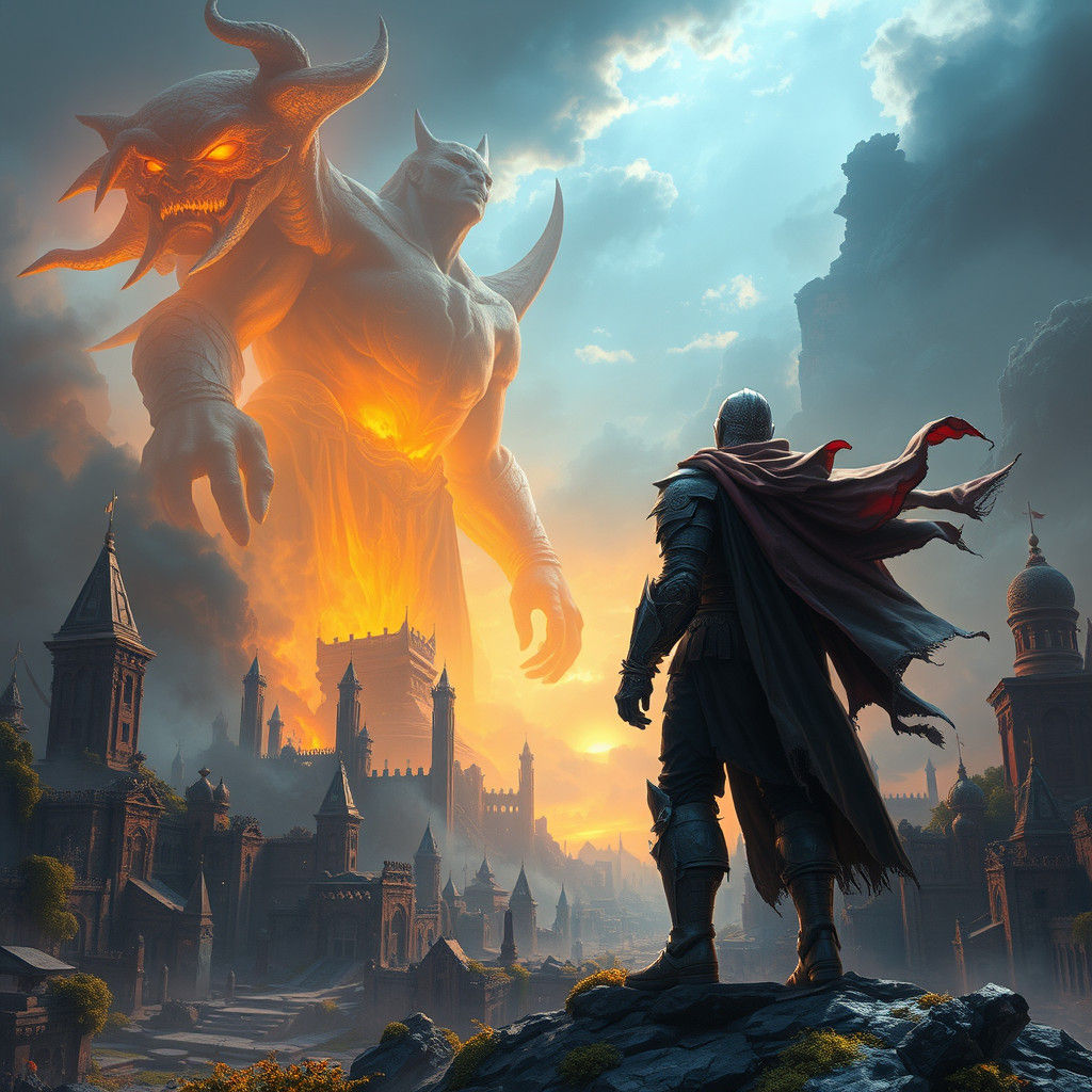 Warrior's Victory in a Ruined Mystical Realm