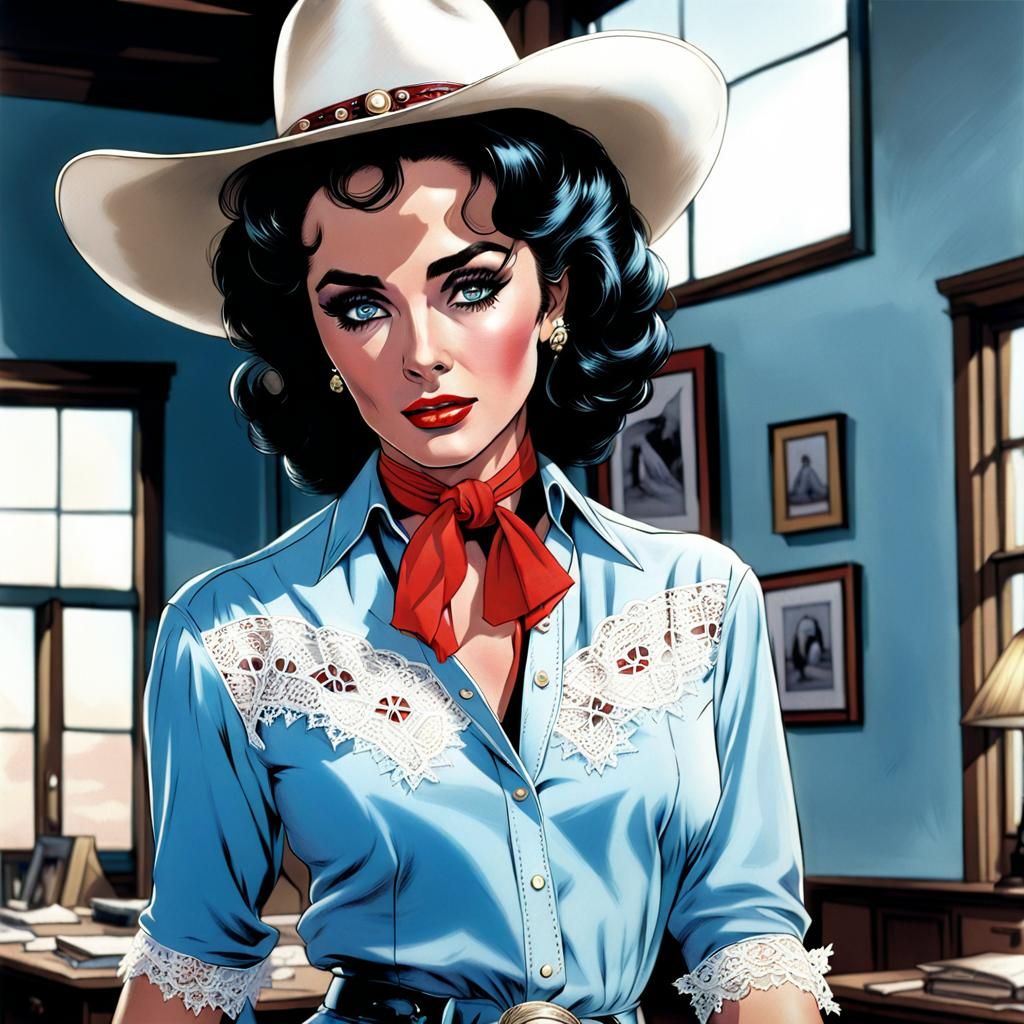 Elizabeth Taylor in Comic Book Art Style