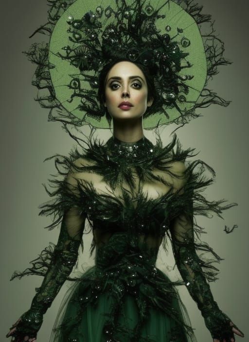Plague Goddess with Glowing Skin in Dark Fantasy Art