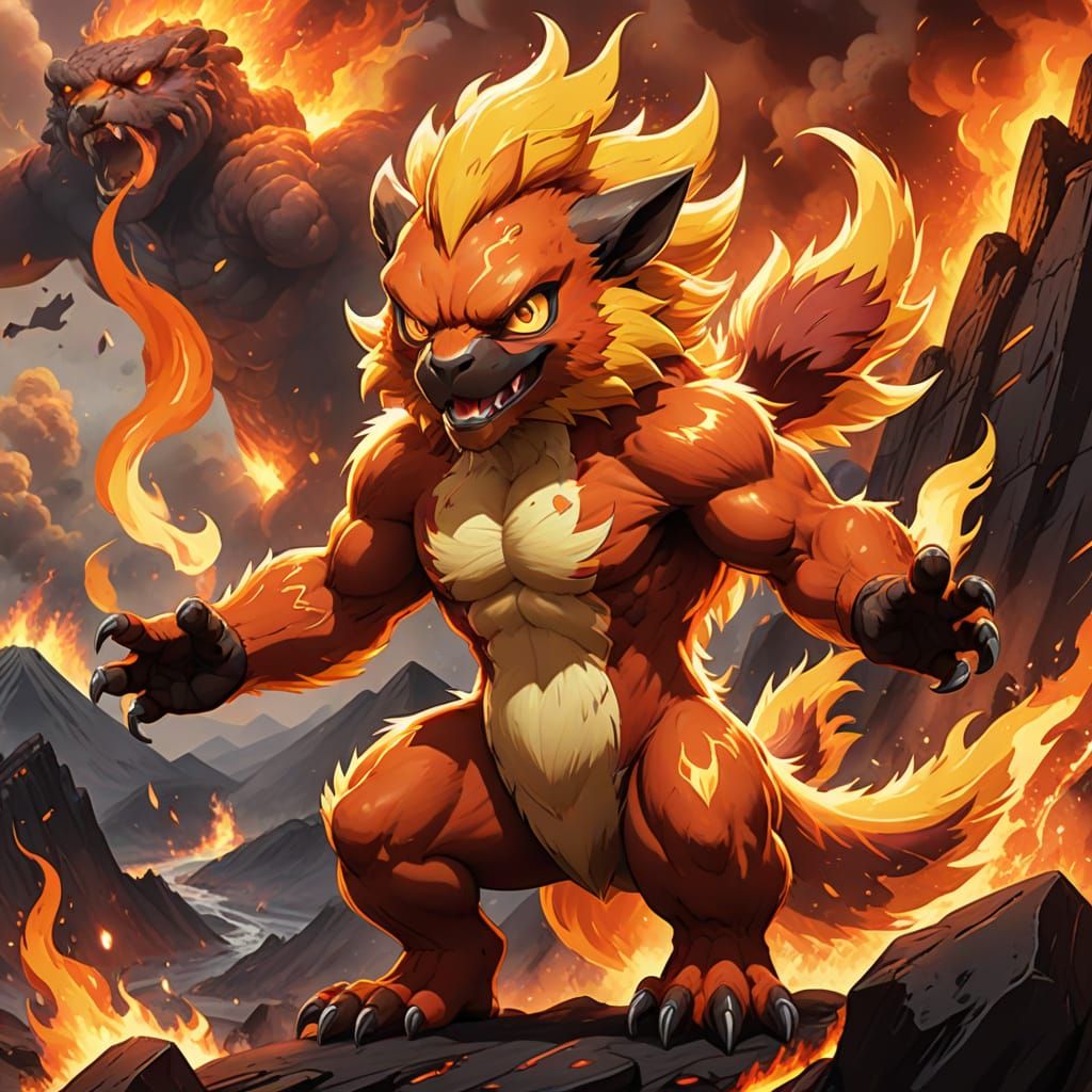 Infernape Amidst Blazing Volcanic Fury