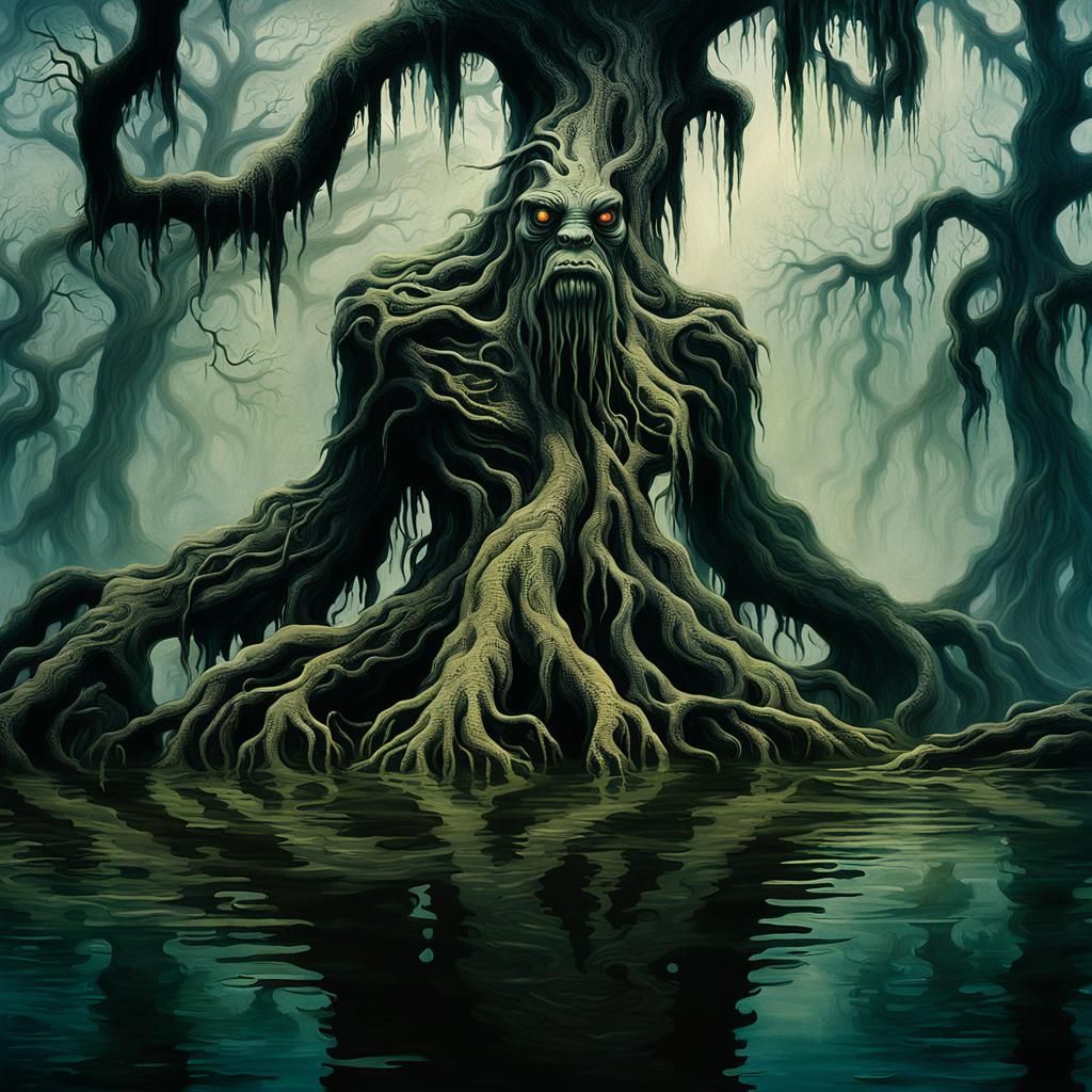 Mysterious Swamp Creature Rises from Murky Waters in Dreamli...
