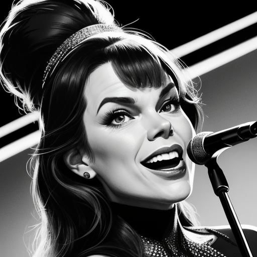 Broadway Star Caricature in Hirschfeld Style