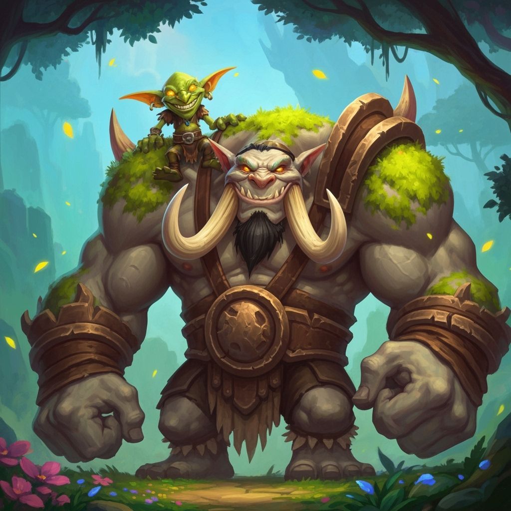 Mountain Troll and Goblin Friend in WoW Style