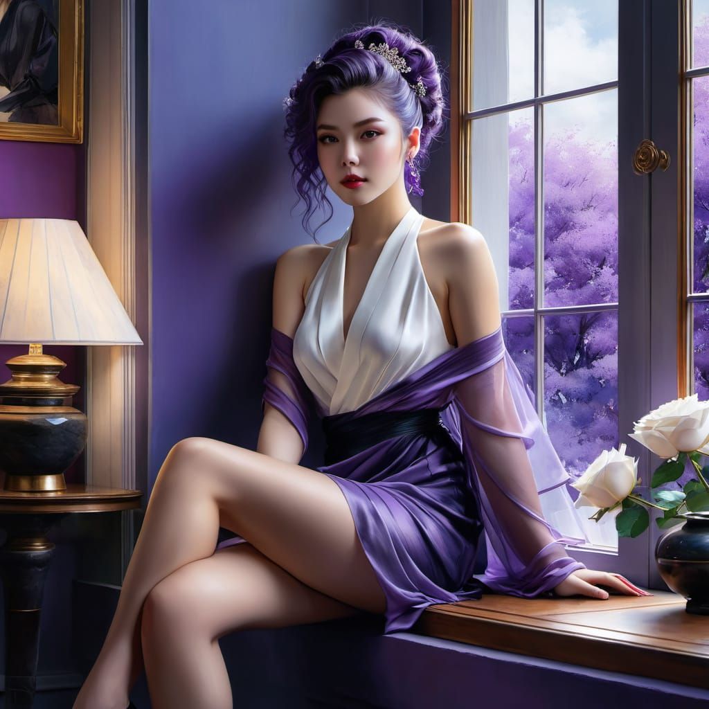 Maki Zenin Concept Art in Watercolor Style