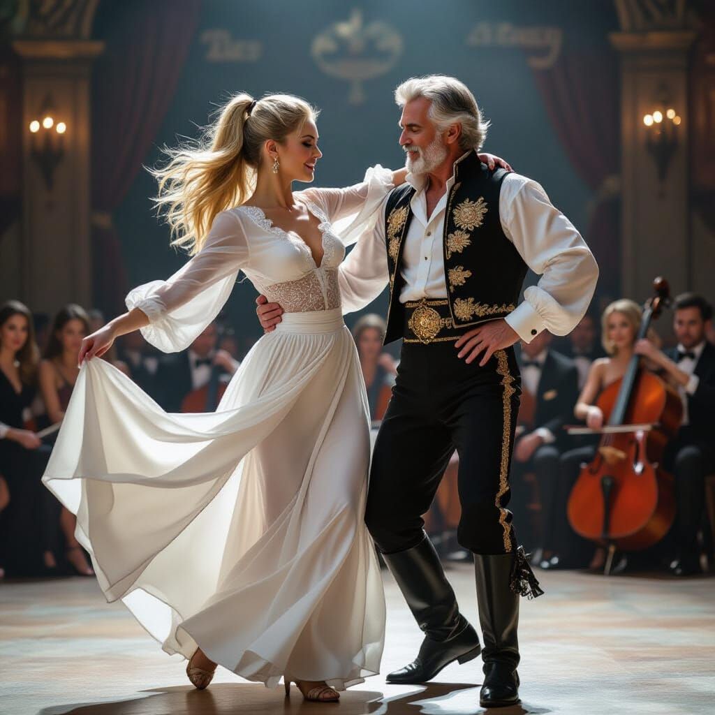 Tango Dance in Dramatic Concert Stage Setting