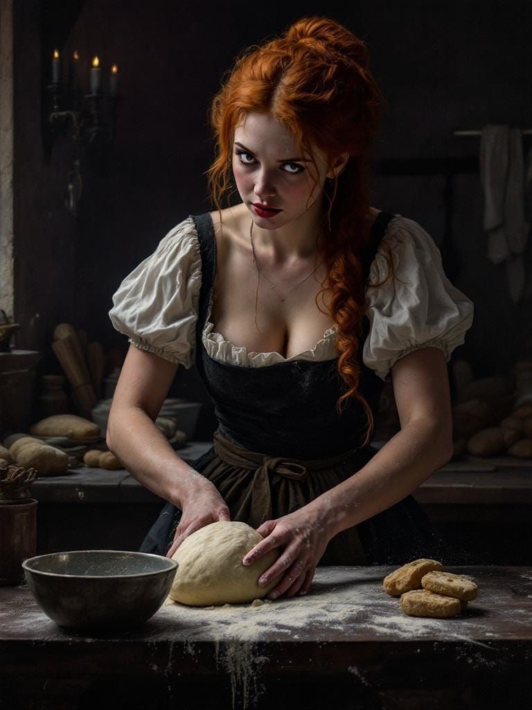 Dramatic Baker in Gothic Shadows, Theatrical Lighting