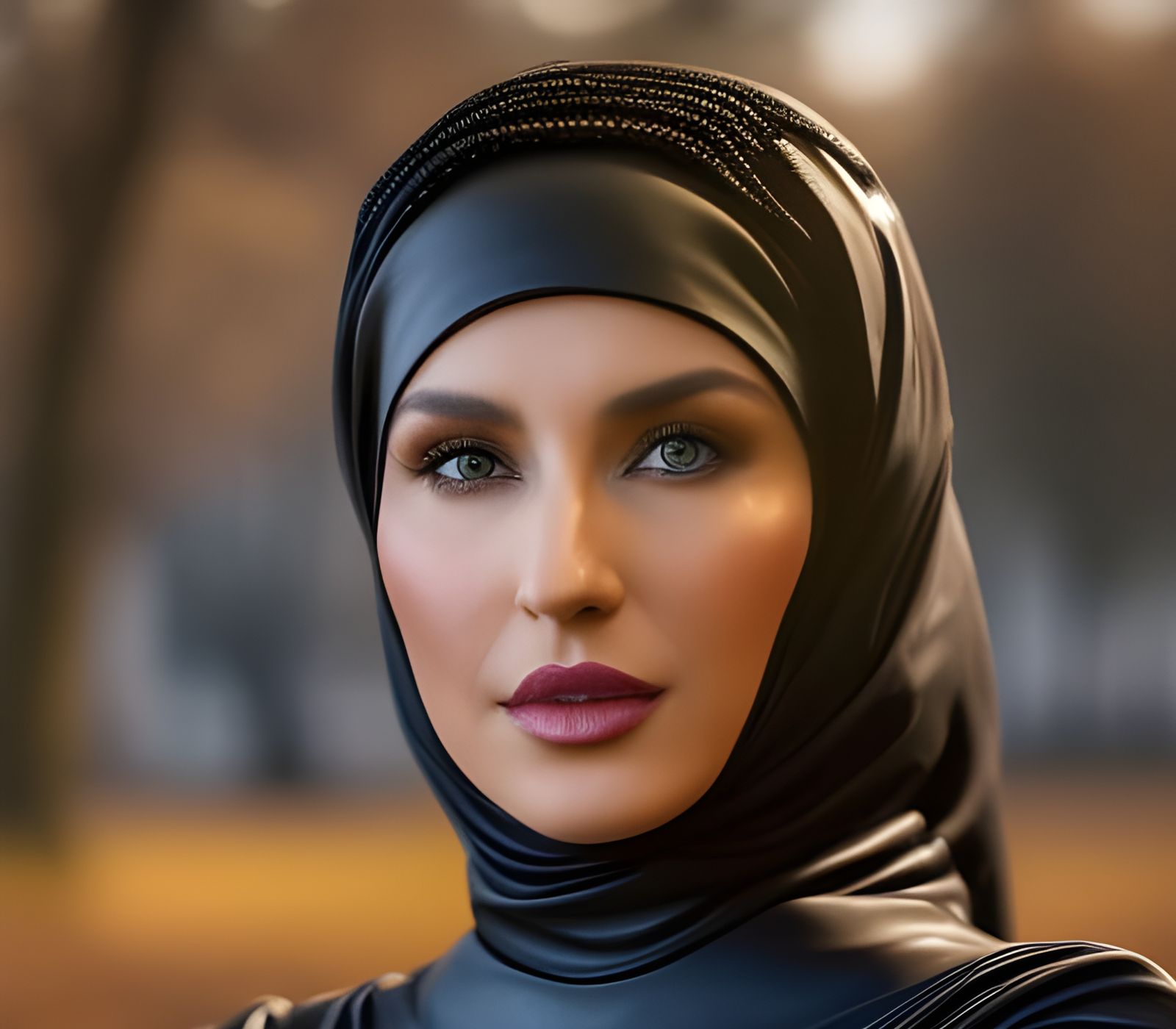 German Woman in Hijab: Detailed Matte Painting
