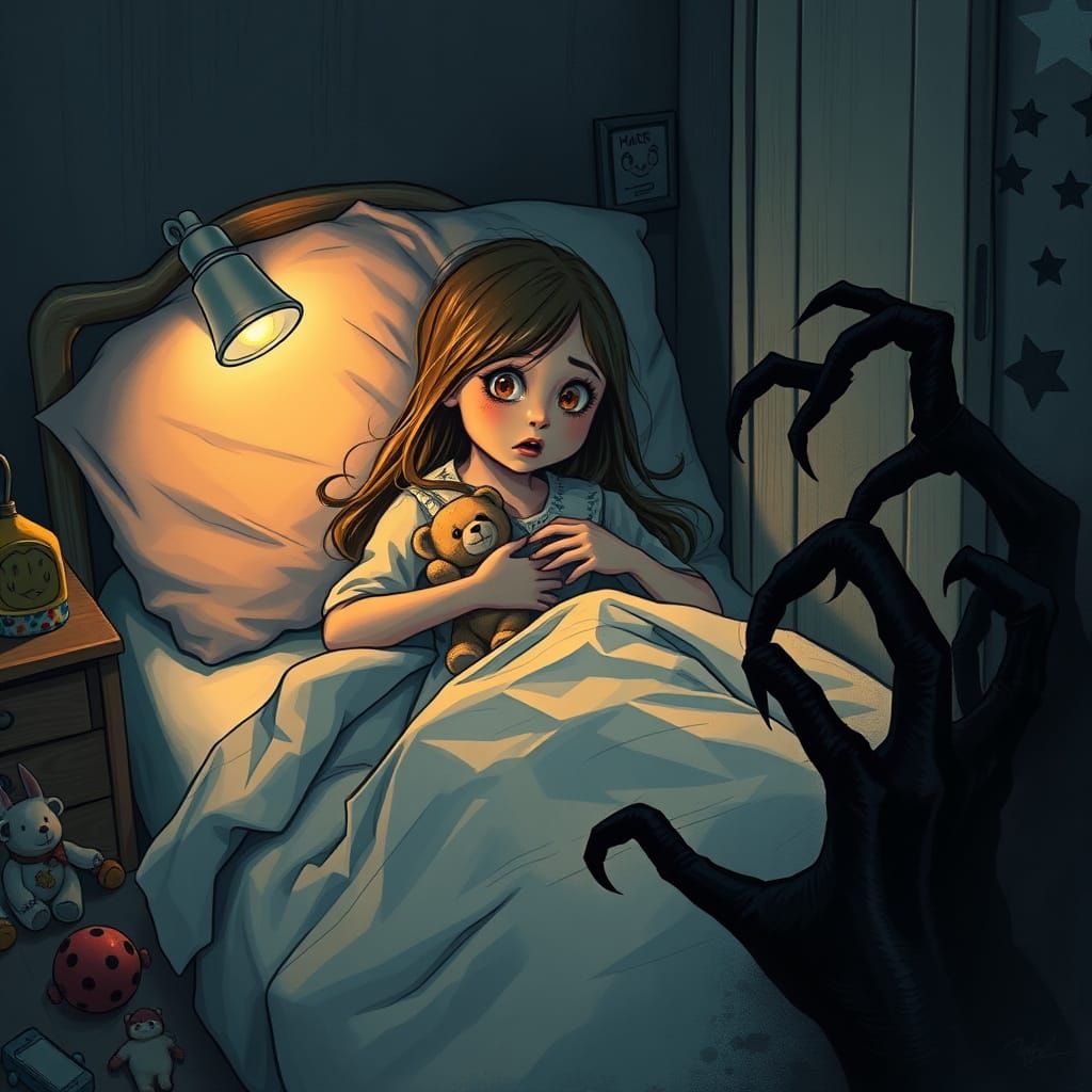 Terrifying Shadow Monster Under the Bed