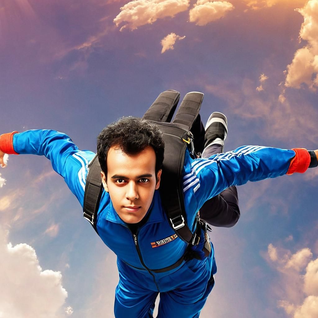 Hyper-Realistic Skydiver Concept Art in Freefall