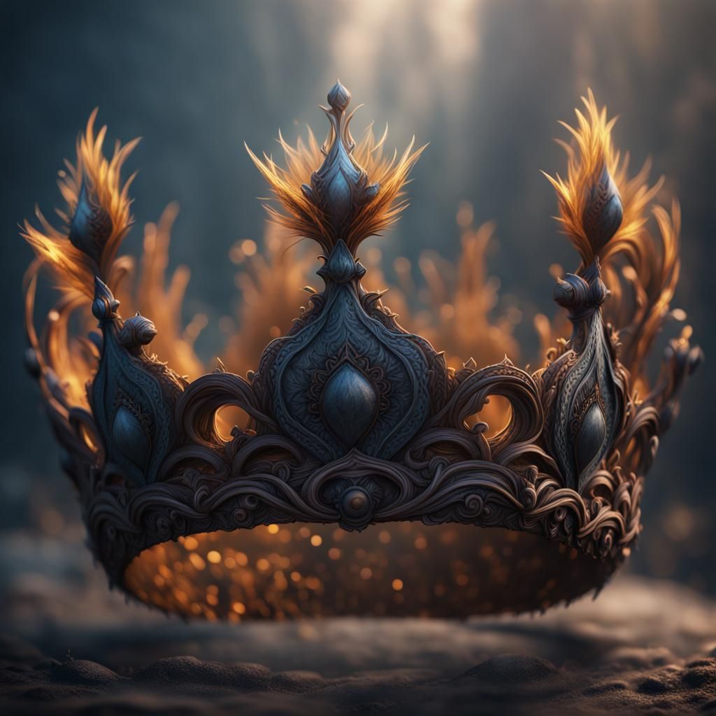 Fantastical Hair Crown Concept Art in Deep Color