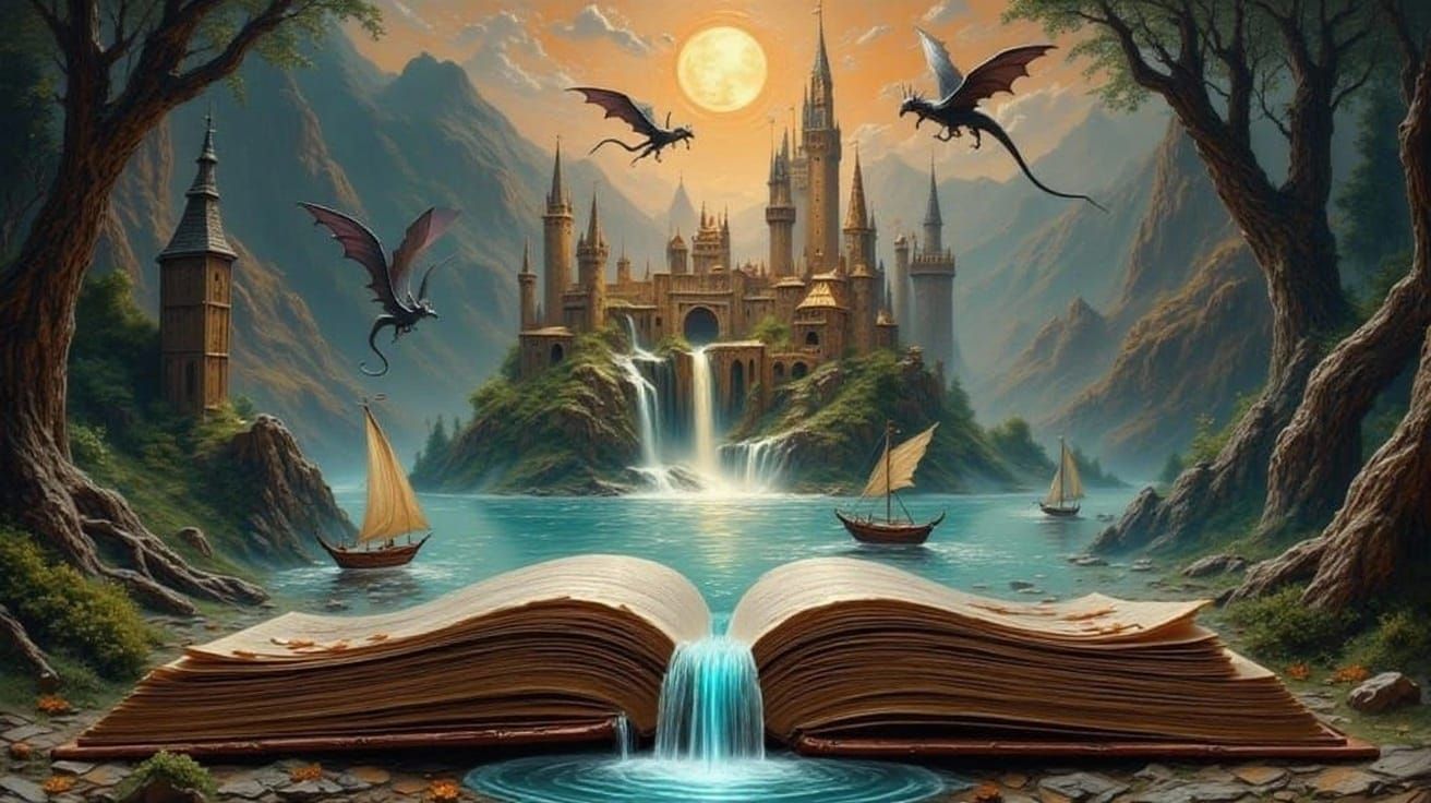 Magical Game of Thrones Book with Dragons and Castles