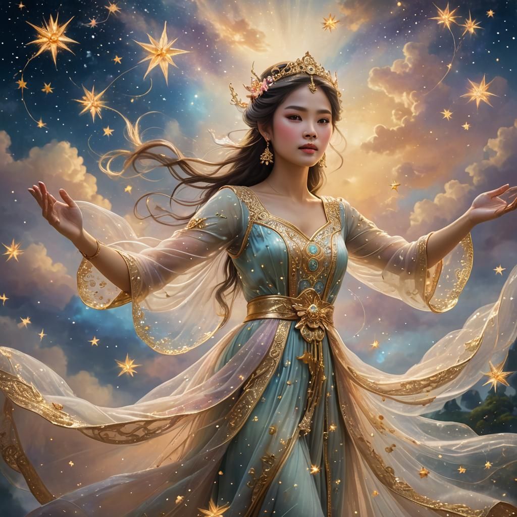 Thai Fairy in Ethereal Fantasy Landscape