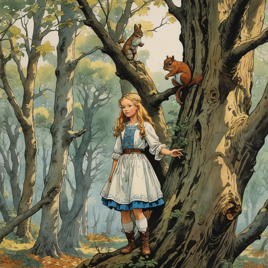 Norwegian Princess and Squirrel, Milo Manara Style