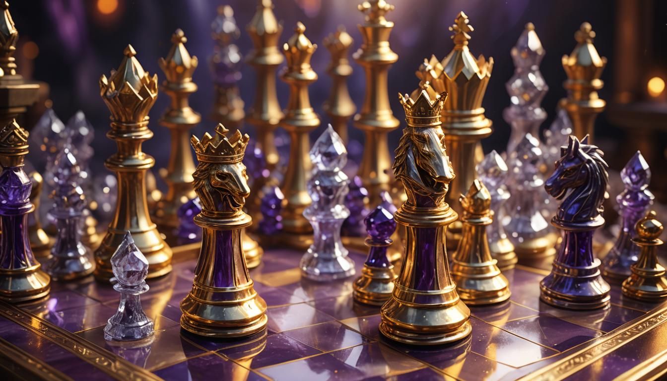 Ornate Chess King in Golden Fantasy Art