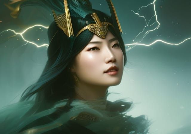 Dianmu: Chinese Lightning Goddess Portrait