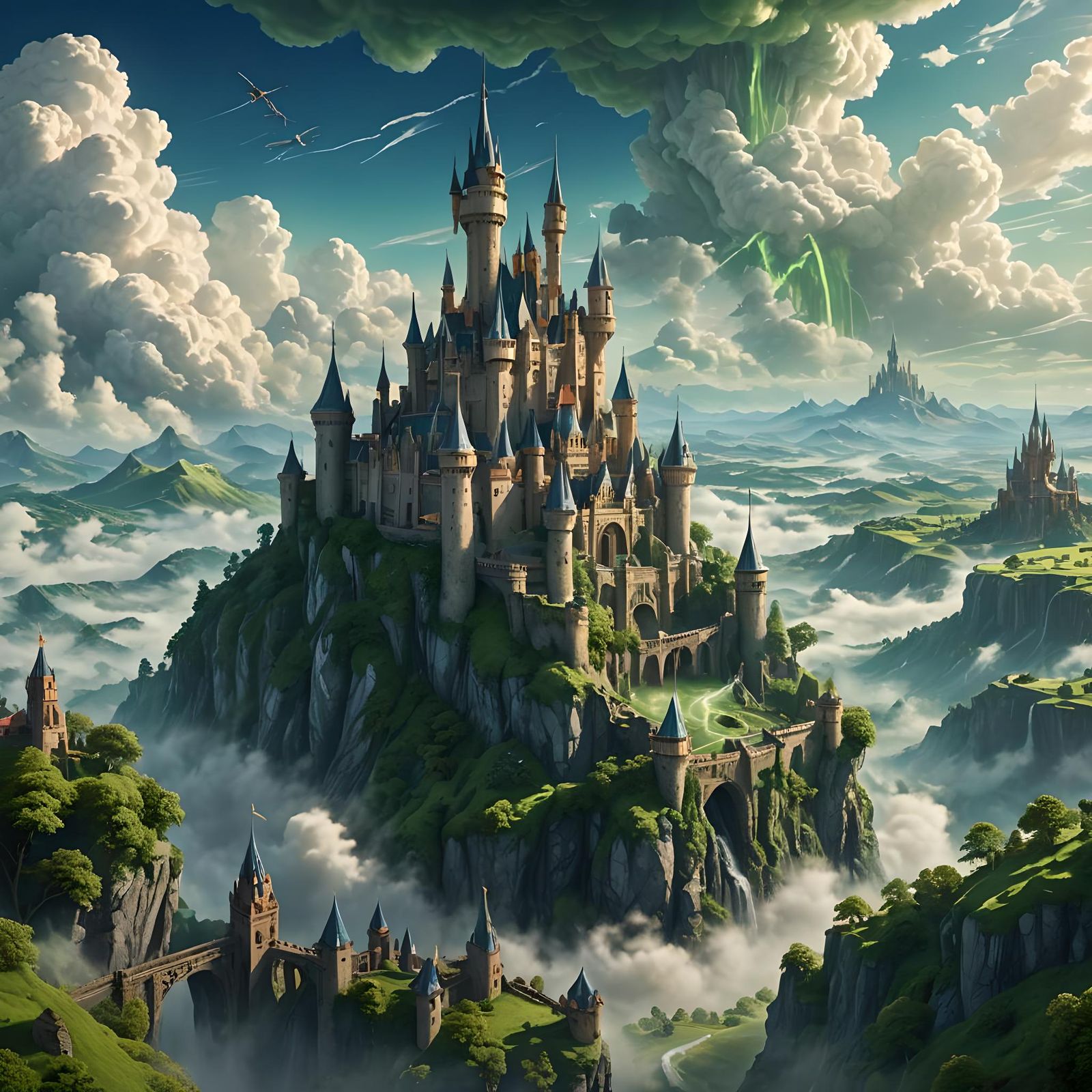 Fantastical Green Clouds Fill the Sky