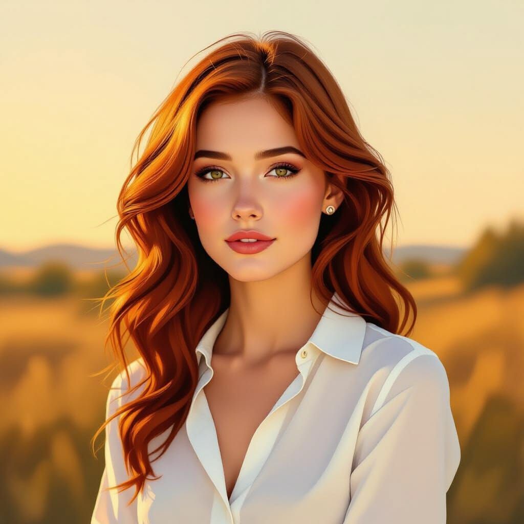 Hayley: Portrait Painting with Golden Hour Glow