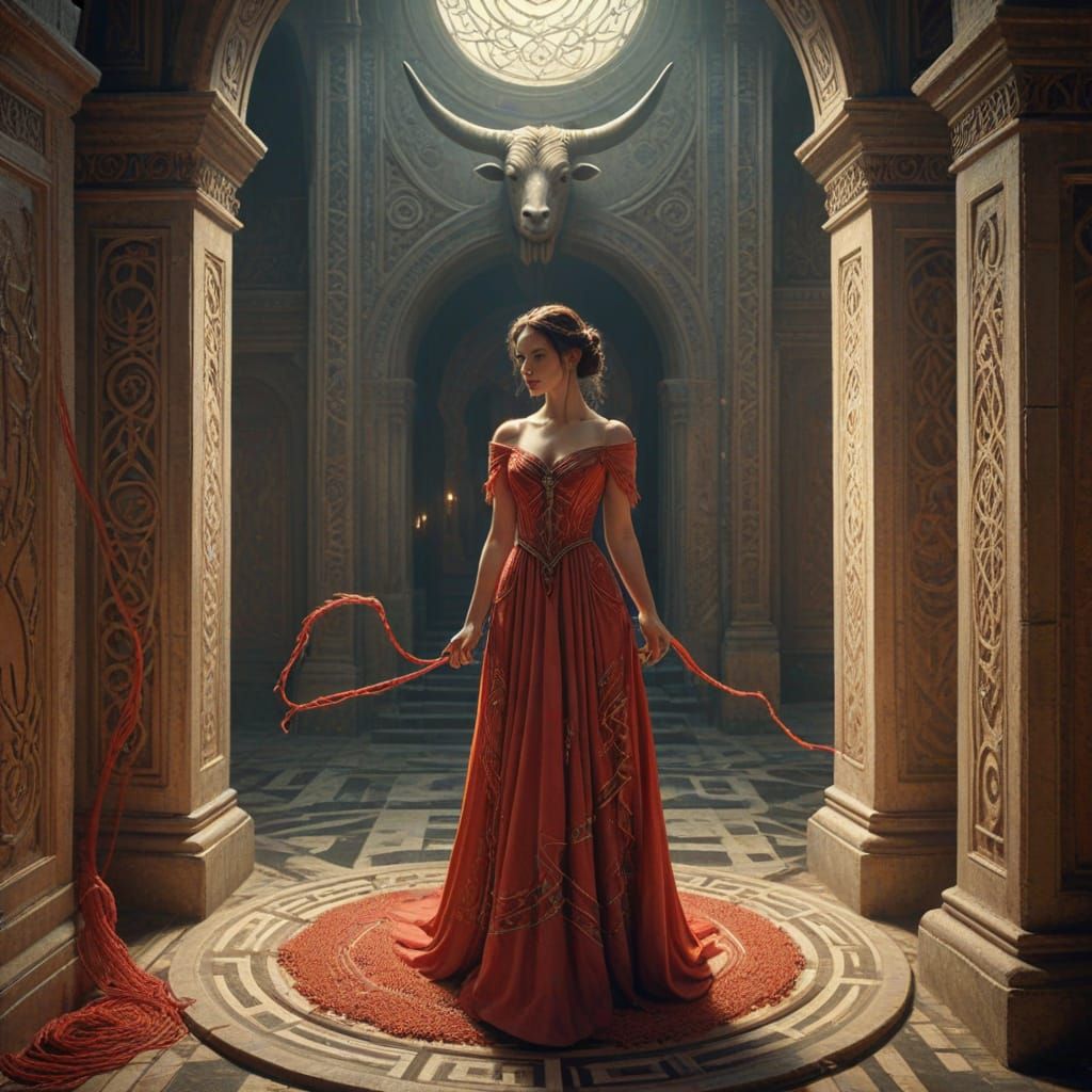 Minotaur and Ariadne in Victorian Labyrinth