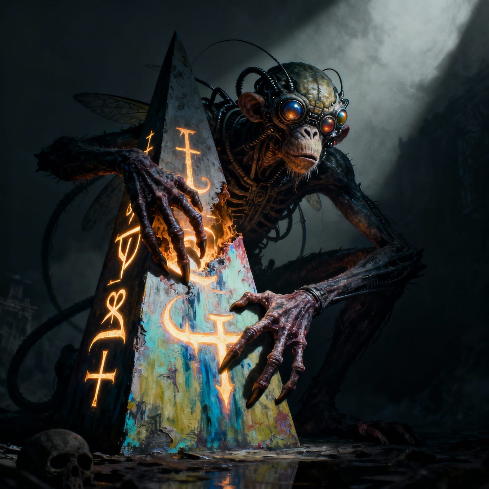 Grotesque Transdimensional Being Emerges from Eldritch Obeli...