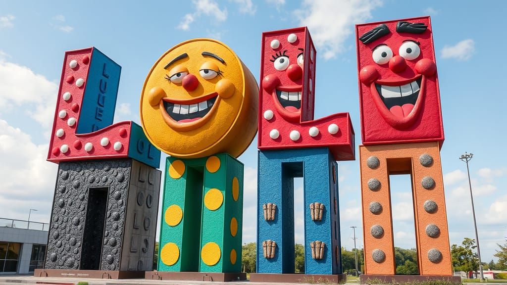 Towering LOL Sculptures in Whimsical Pop Art Style