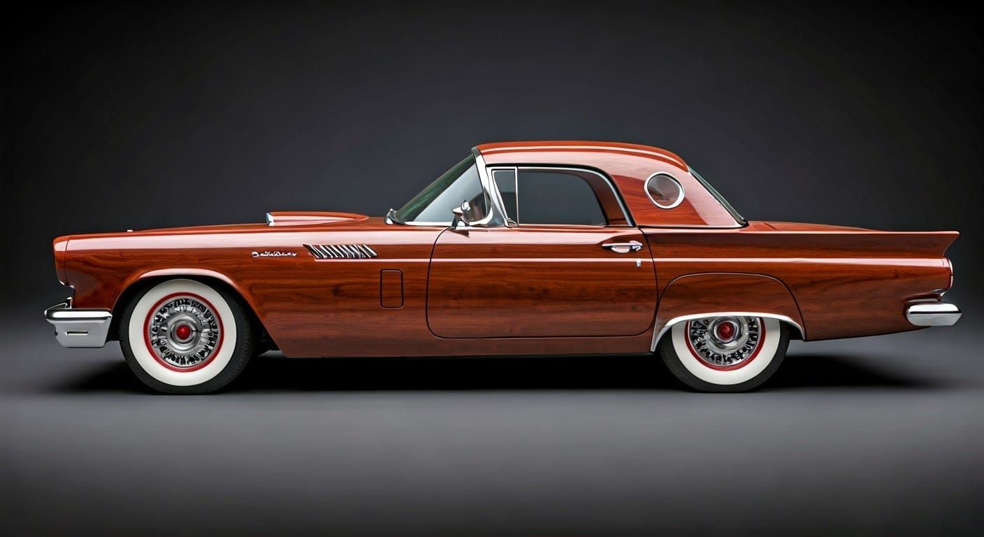 Dark Mahogany 1957 Ford Thunderbird Side View
