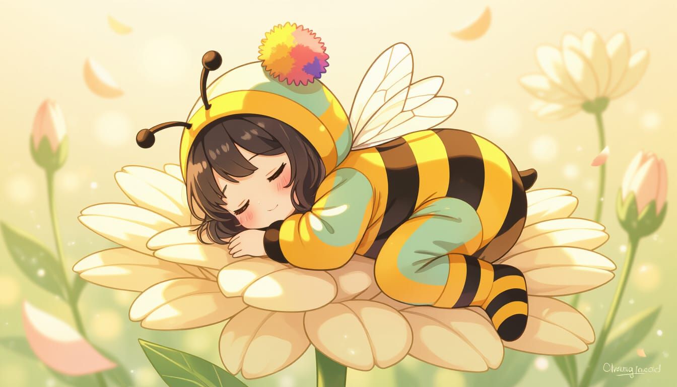 Sleepy Bumblebee in a onesie