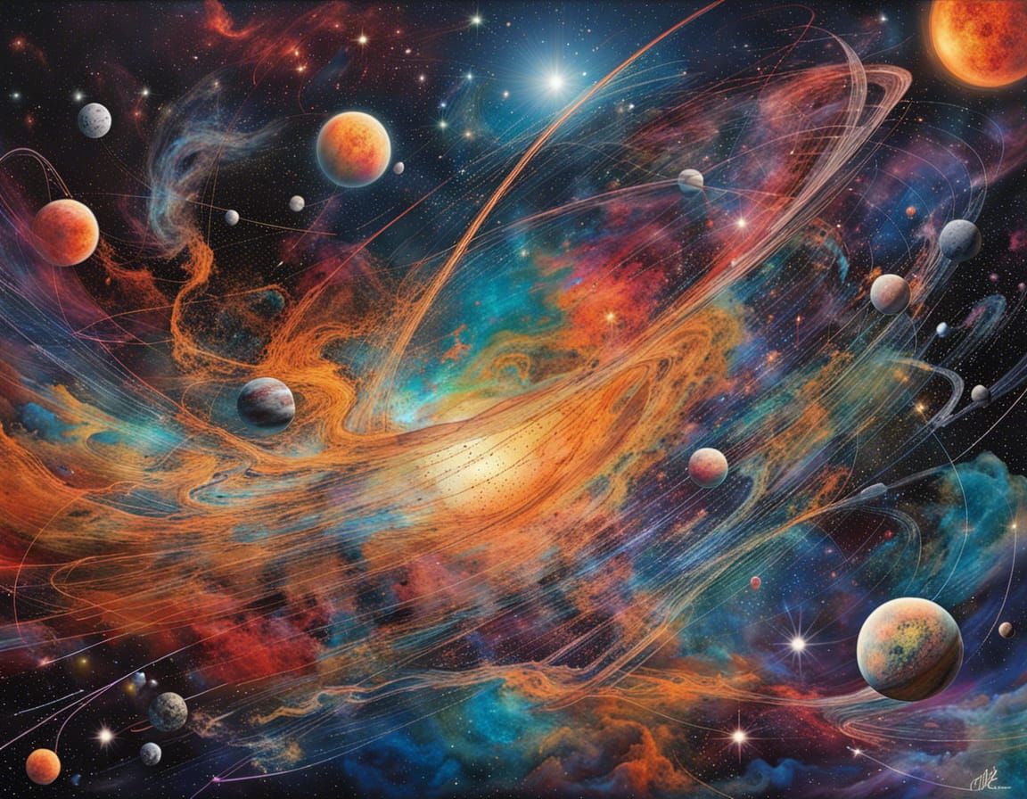 Vivid Abstract Space Art: Cosmic Wonders