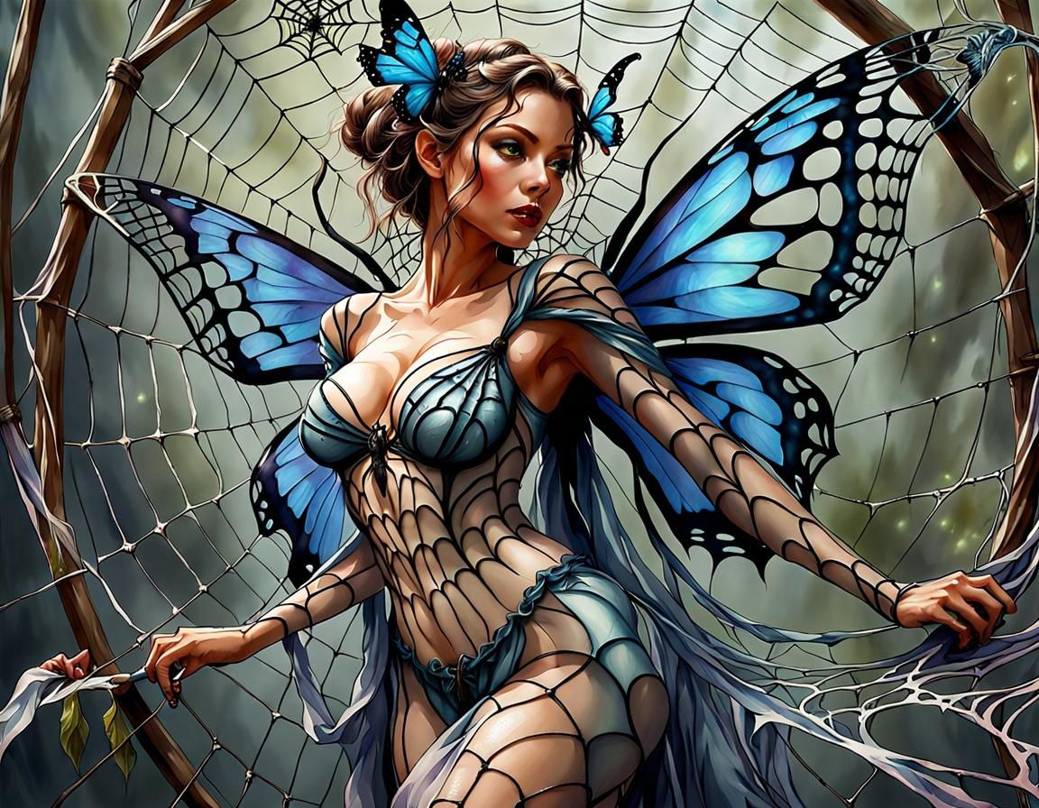Fairy in spiderweb