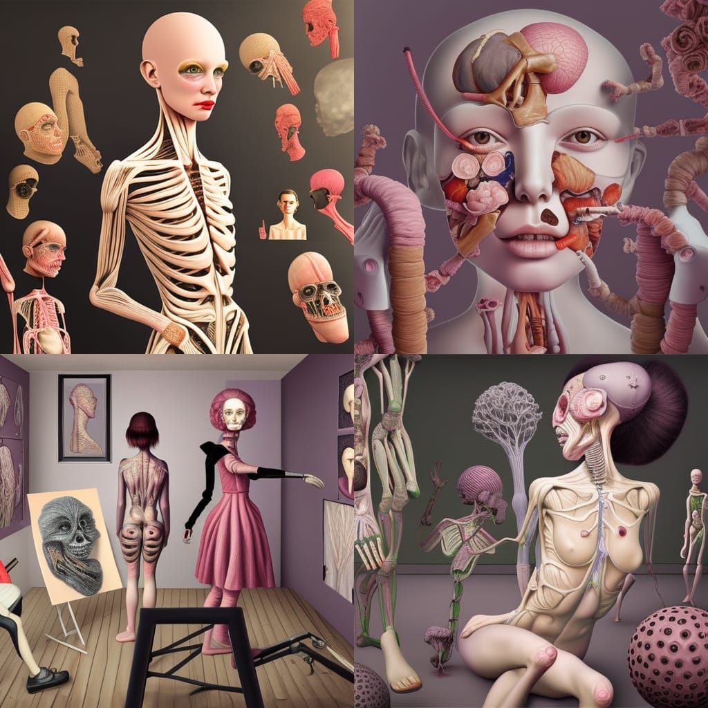 Detailed 3D Fashion Girl in Art Studio
