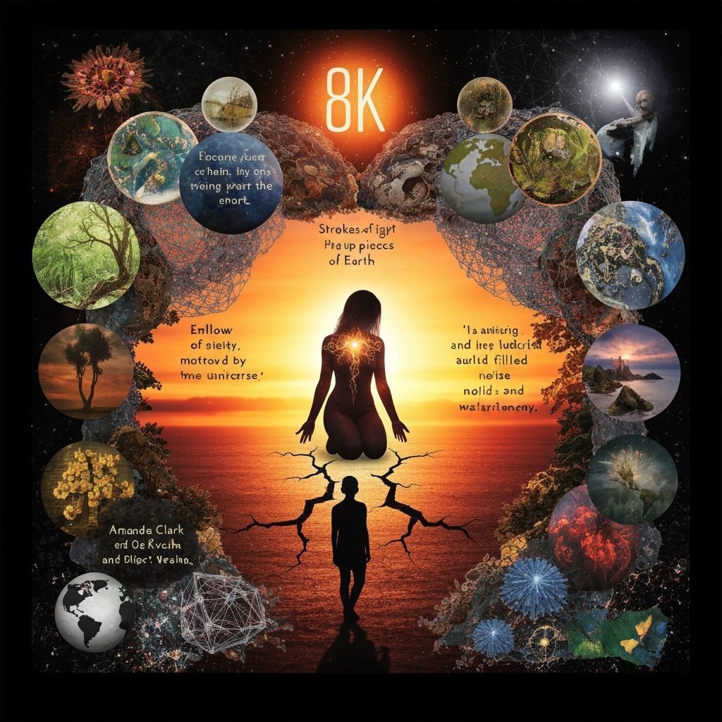 Bio Art Collage: Mother Nature and Earth at Sunset