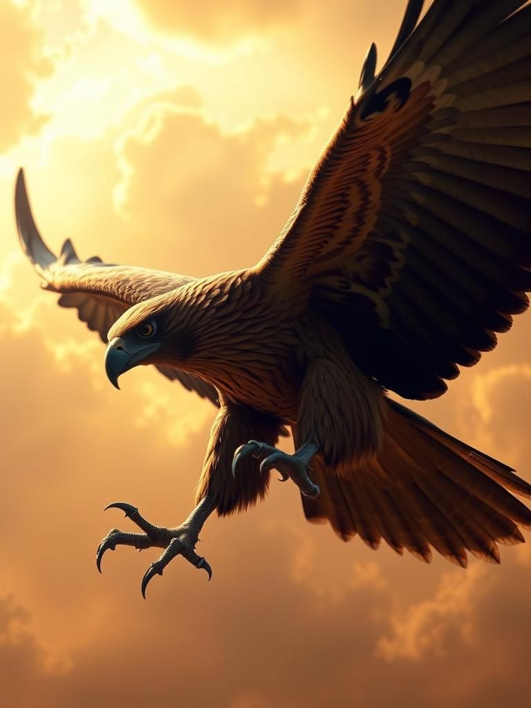 Majestic Bird of Prey Descending