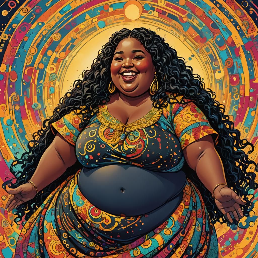 Extremely Obese Black Girl as Pop Art Print