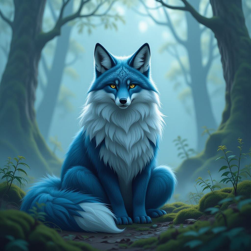 Mystical Manki in Misty Forest, Imaginative Realism