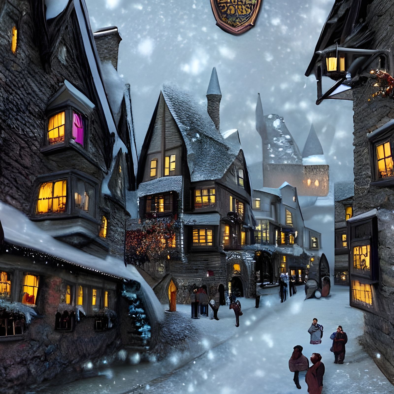 Magical Winter in Hogsmeade with Harry and Ron