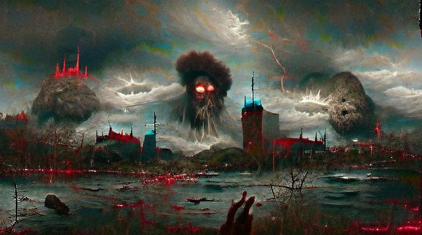 City Destroyed: Sinister Horror Scene
