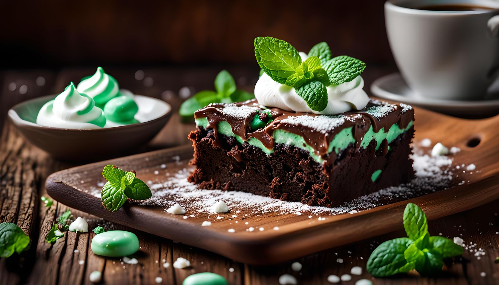 Delicious Mint Chocolate Brownies, Professional Photography