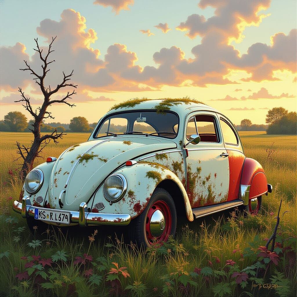 Abandoned Messerschmitt KR175 Oil Painting