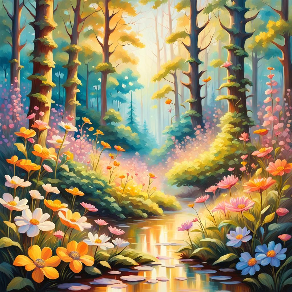 a forest of enchanting flowers