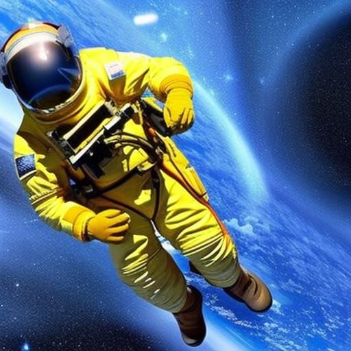 Astronaut Working in Space