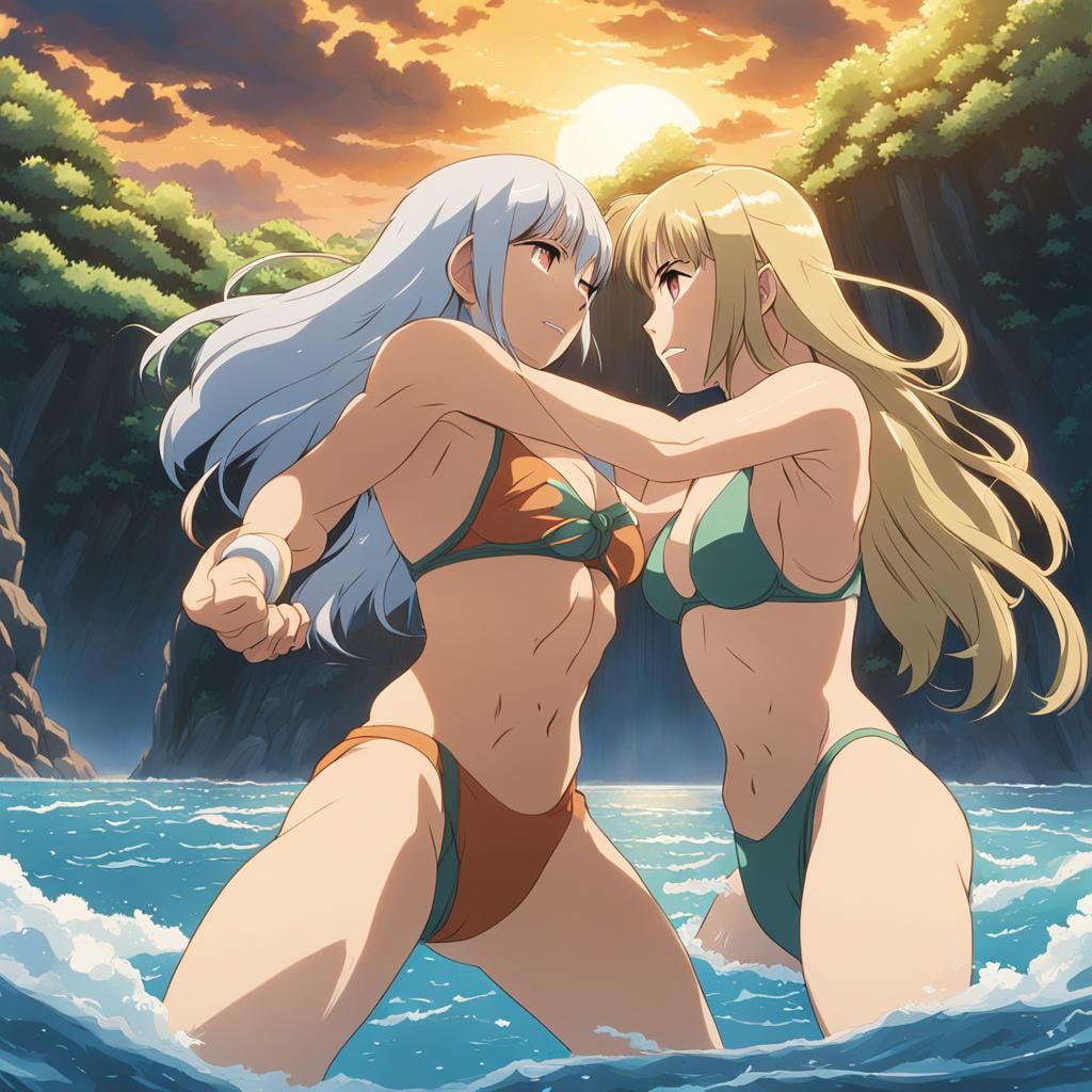 Goddesses Wrestling in Bikinis: Studio Ghibli Anime