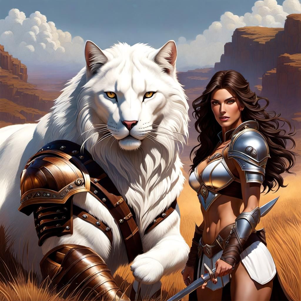 Passionate Cuddle Kitty: Detailed Fantasy Art