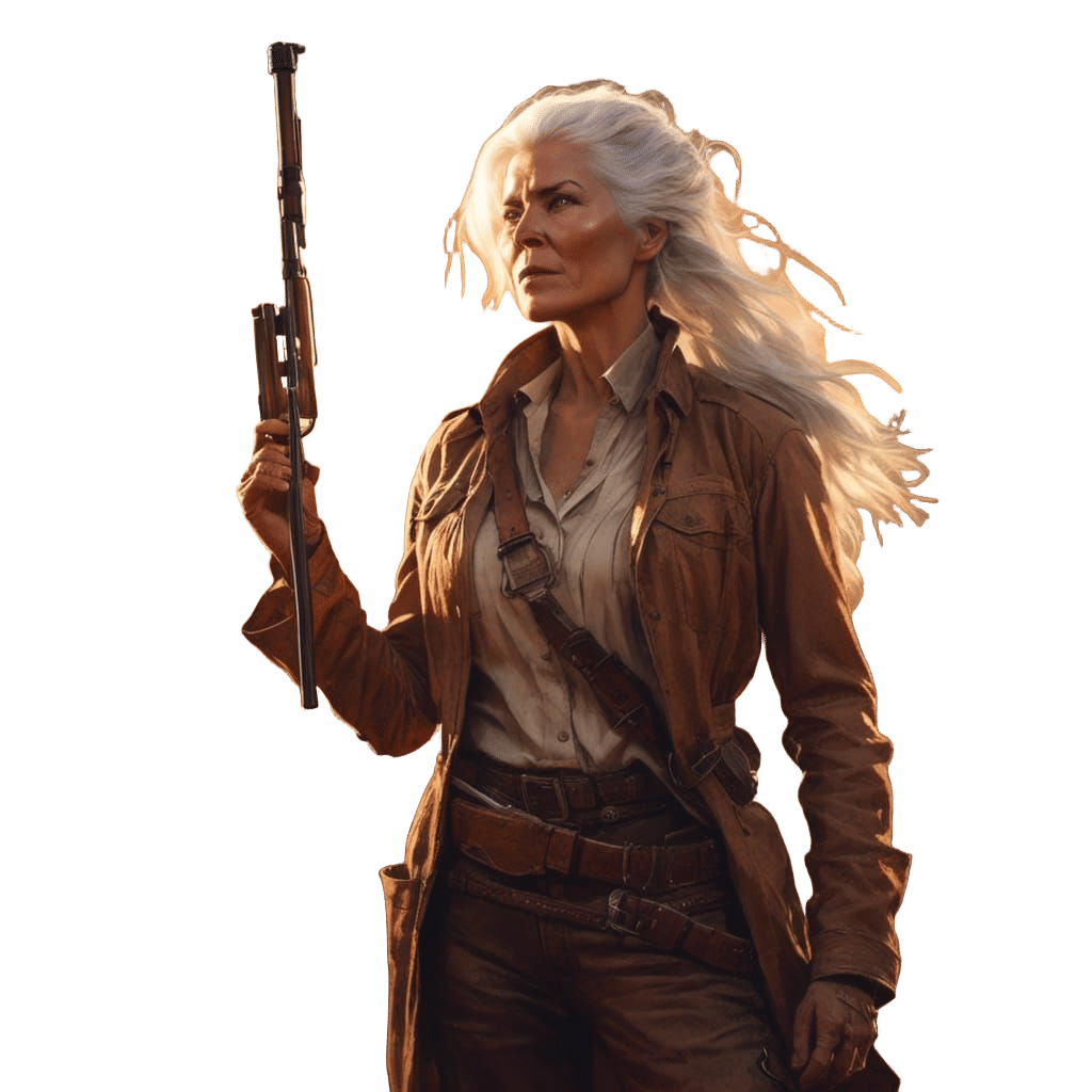 Apocalyptic Musician Warrior with White Hair