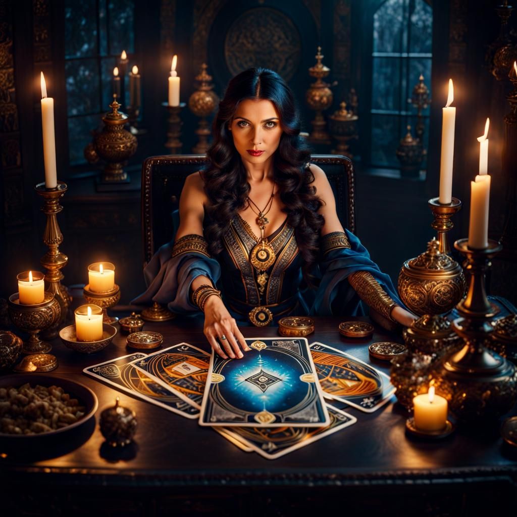 Witch showing The High Sorceress Tarot Card