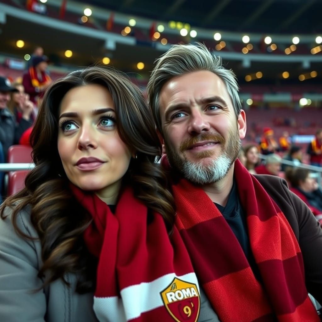 Frustrated Couple Watching Roma Soccer Game