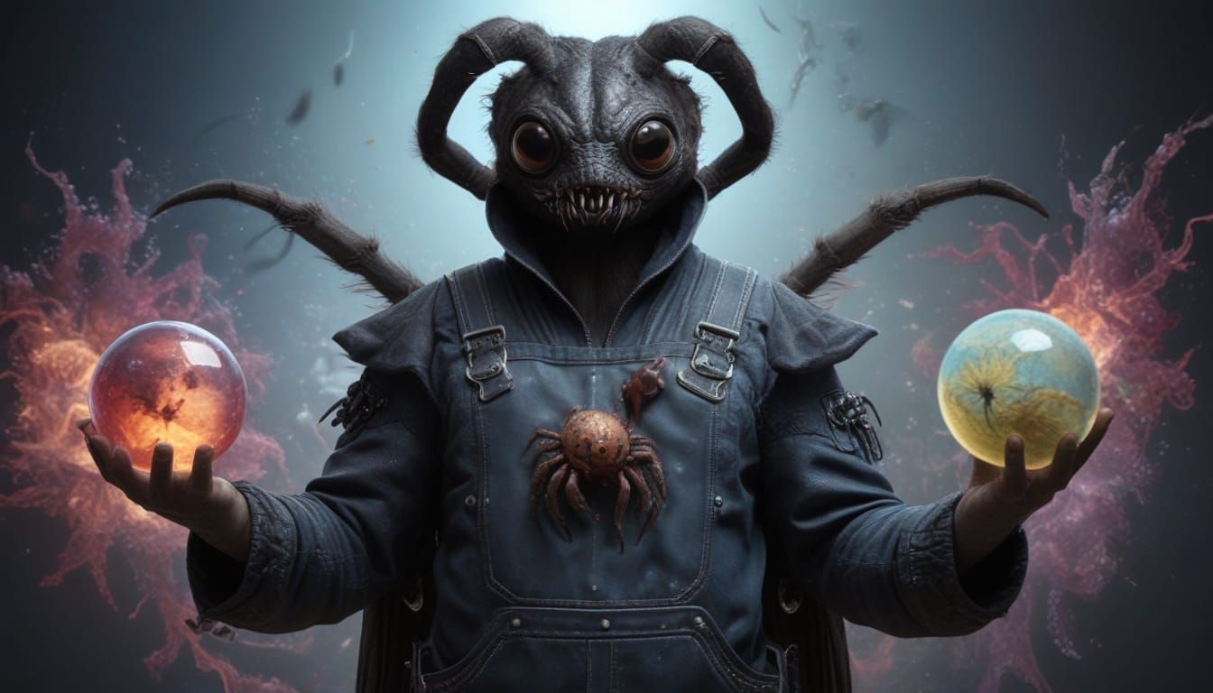 Grimdark Hybrid Beast Emerges from Fractal Portal